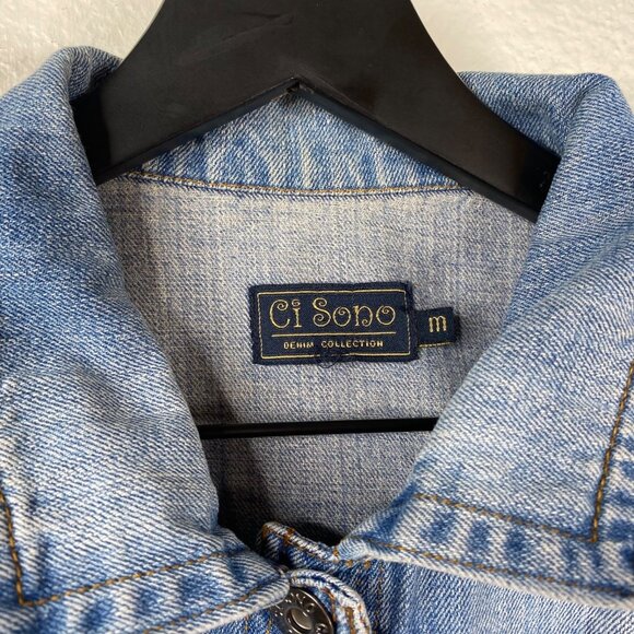 Ci Sono Women's Country Boho Biker Denim Vest Blue Size M - Picture 3 of 12